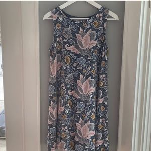 Loft Gray Blossom Sleeveless Swing Dress XXSP